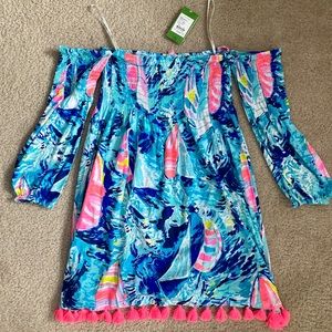 Lilly Pulitzer Off the Shoulder Fringe Dress